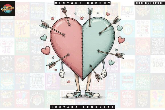 Download Whimsical Heart with Arrows PNG Clipart - Premium Resources