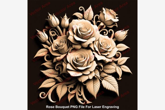 Download Rose Bouquet Laser Engraving File, PNG - Premium Resources