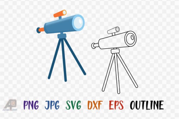 Download Telescope Outline with Color Image - Image Collection