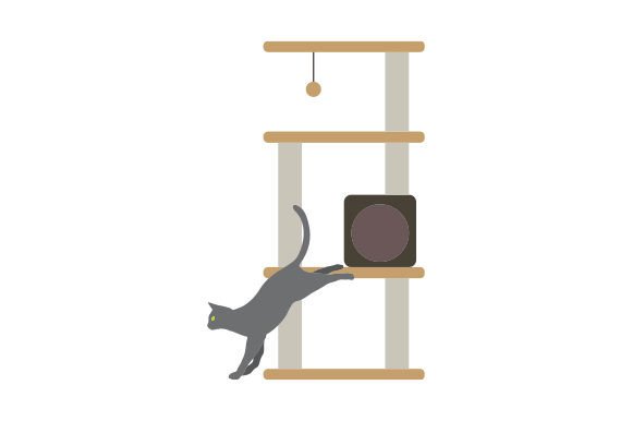 Download Cat Jumping from Indoor Cat Tree - Indoor Collection