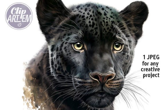 Download Black Panther Portrait Image Watercolor - Image Collection