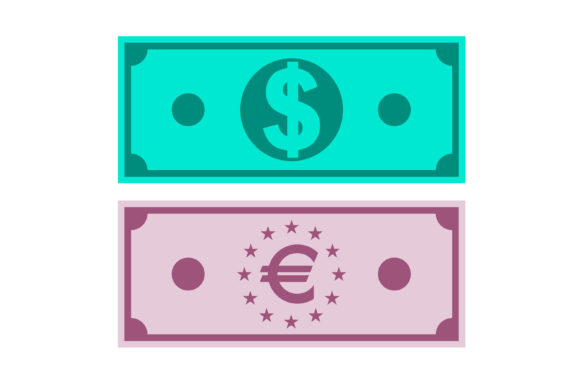 Download Sketchy Color Image of Dollar and Euro Bills - Image Collection